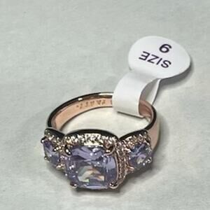 Starburst of Joy Lavender Topaz Cubic Zirconia Materials: Rose Gold Plating,